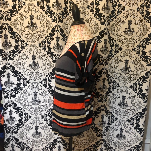 Agenda striped dressy T-shirt with buttons - Picture 4 of 8